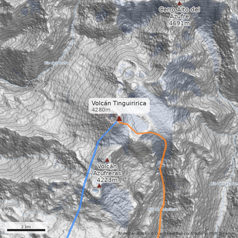 Mapa Volcán Tinguiririca
