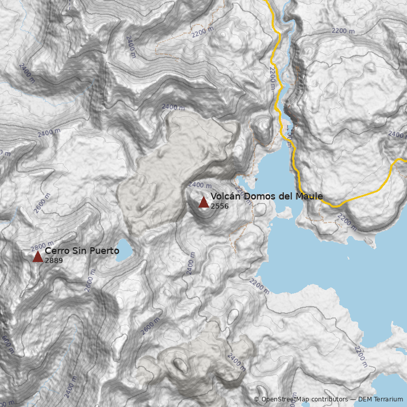Mapa Volcán Domos del Maule