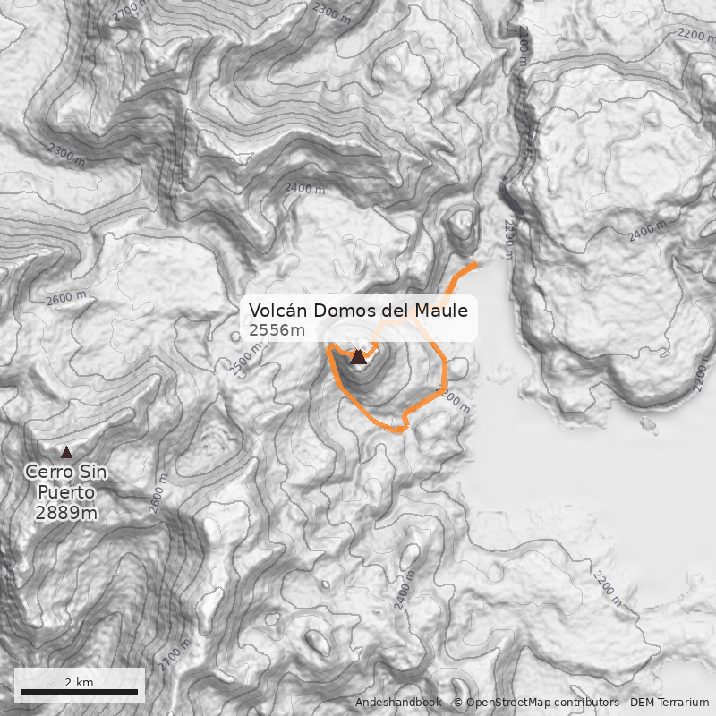 Mapa Volcán Domos del Maule