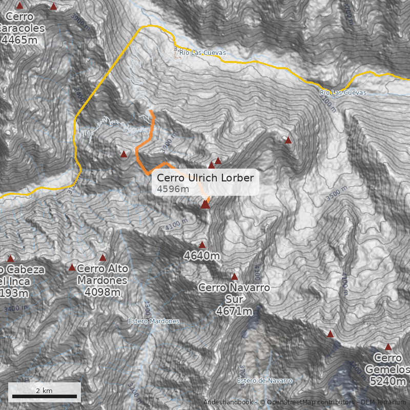 Mapa Cerro Ulrich Lorber