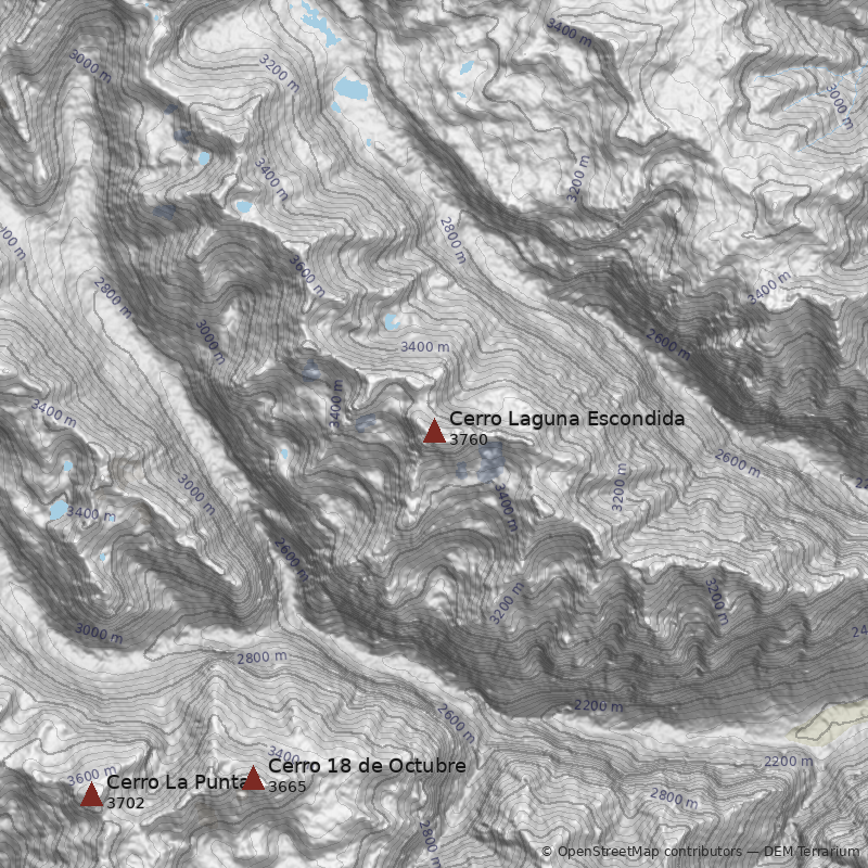 Mapa Cerro Laguna Escondida