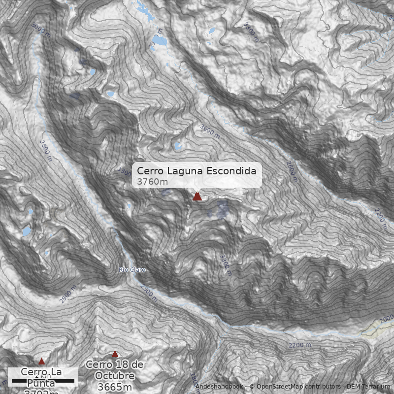 Mapa Cerro Laguna Escondida