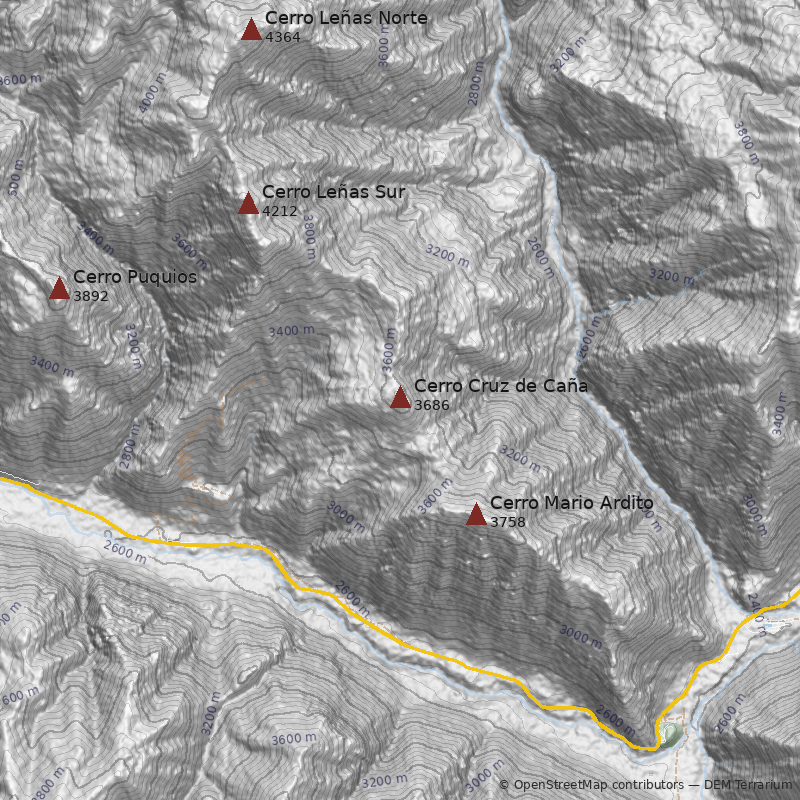 Mapa Cerro Cruz de Caña