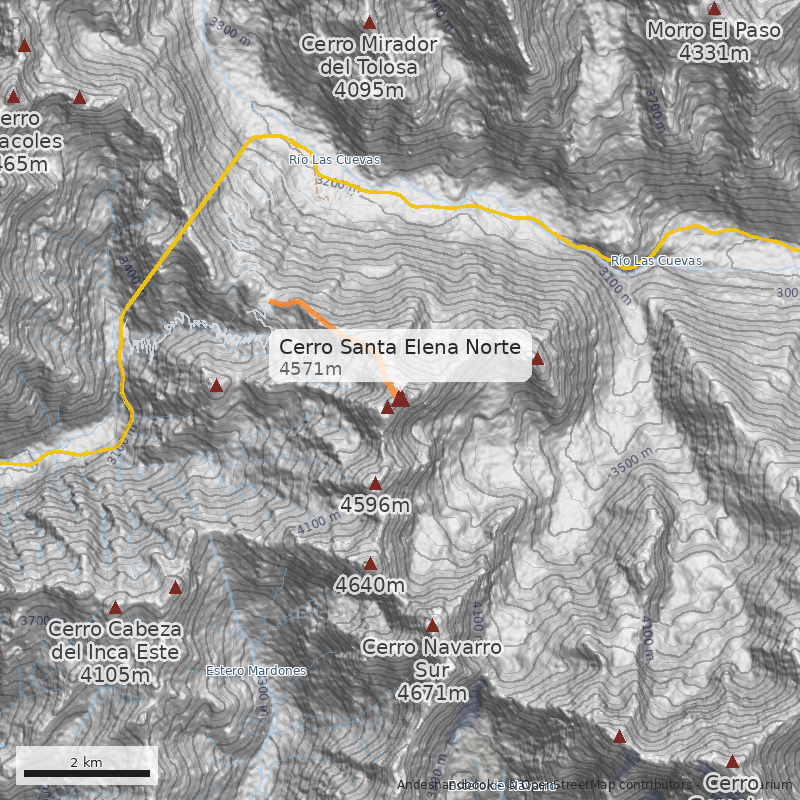 Mapa Cerro Santa Elena Norte