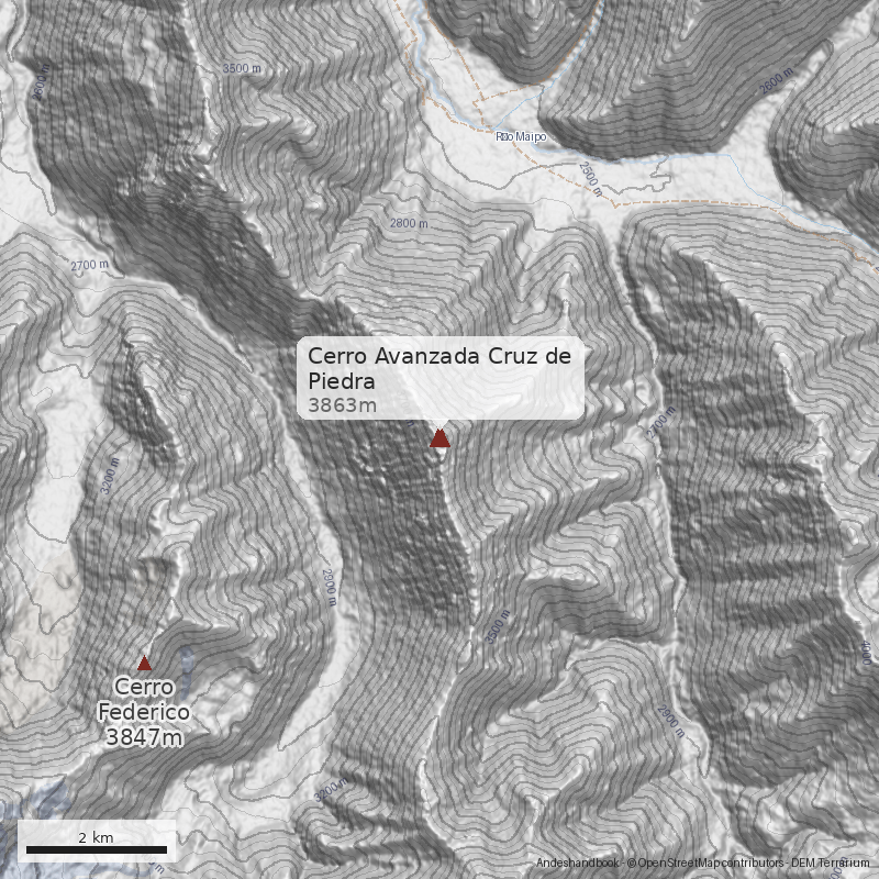 Mapa Cerro Avanzada Cruz de Piedra