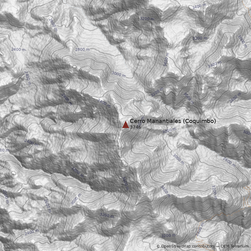 Mapa Cerro Manantiales (Coquimbo)