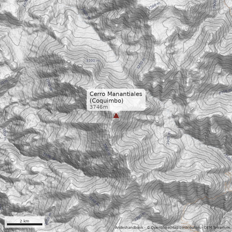 Mapa Cerro Manantiales (Coquimbo)