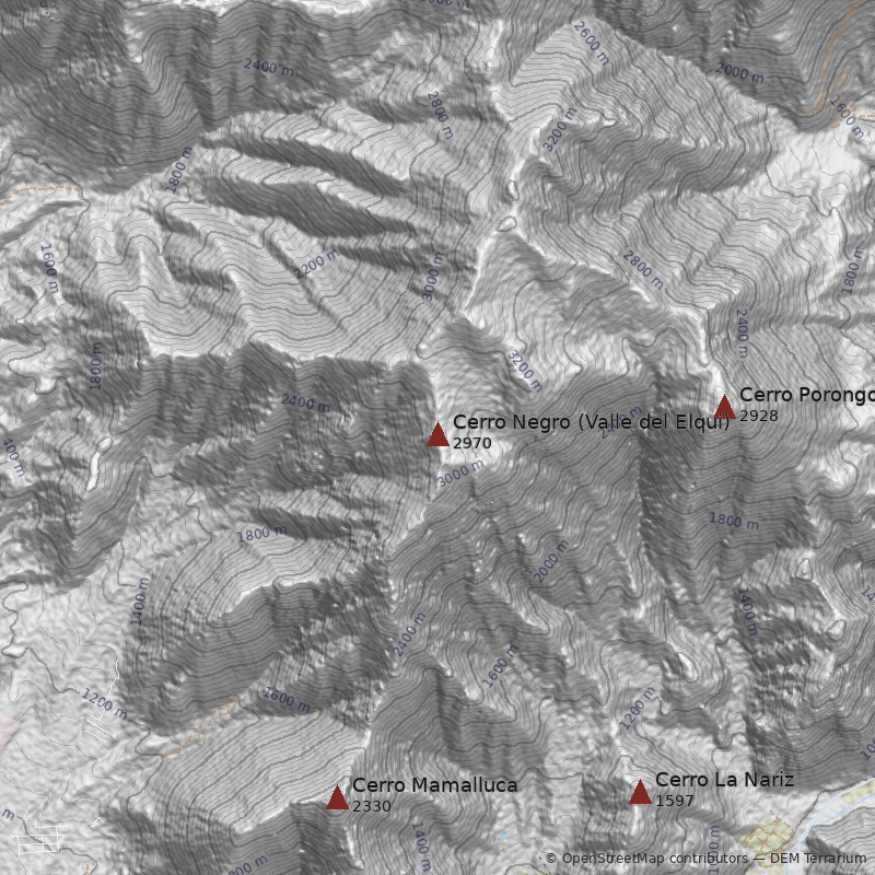 Mapa Cerro Negro (Valle del Elqui)