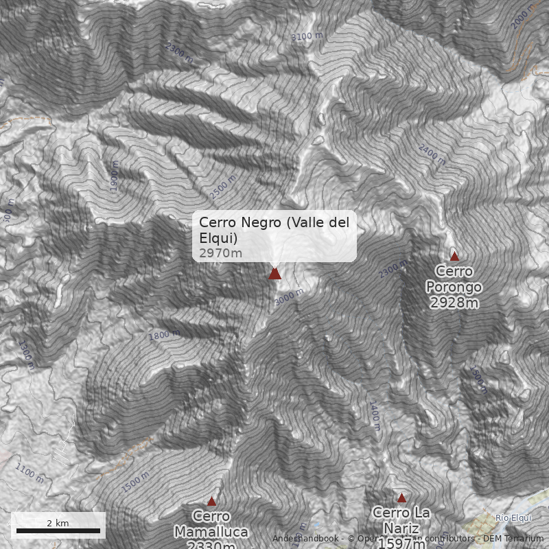 Mapa Cerro Negro (Valle del Elqui)