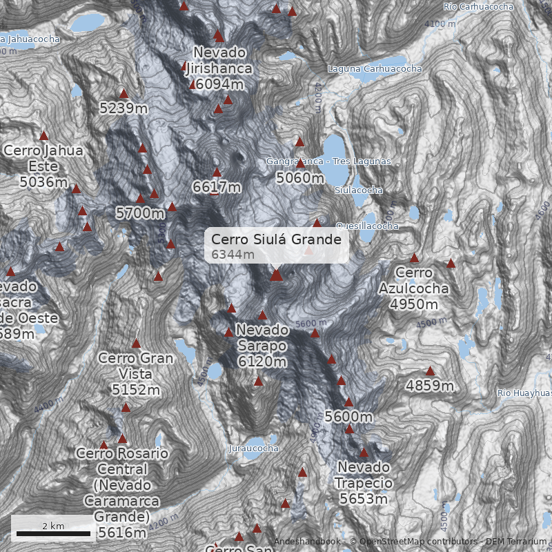 Mapa Cerro Siulá Grande