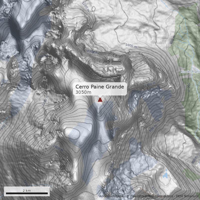 Mapa Cerro Paine Grande