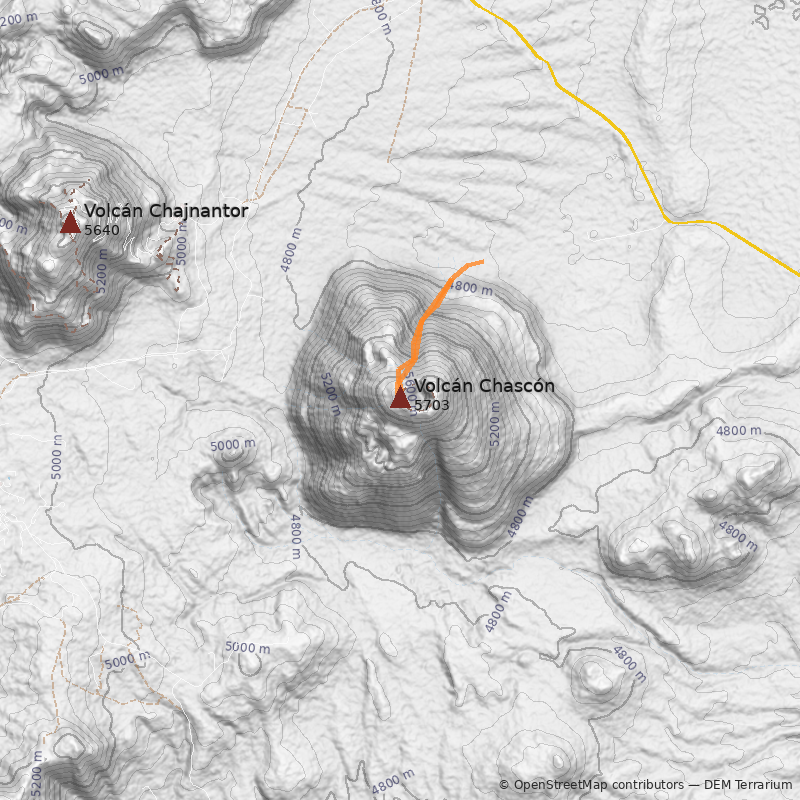 Mapa Volcán Chascón 
