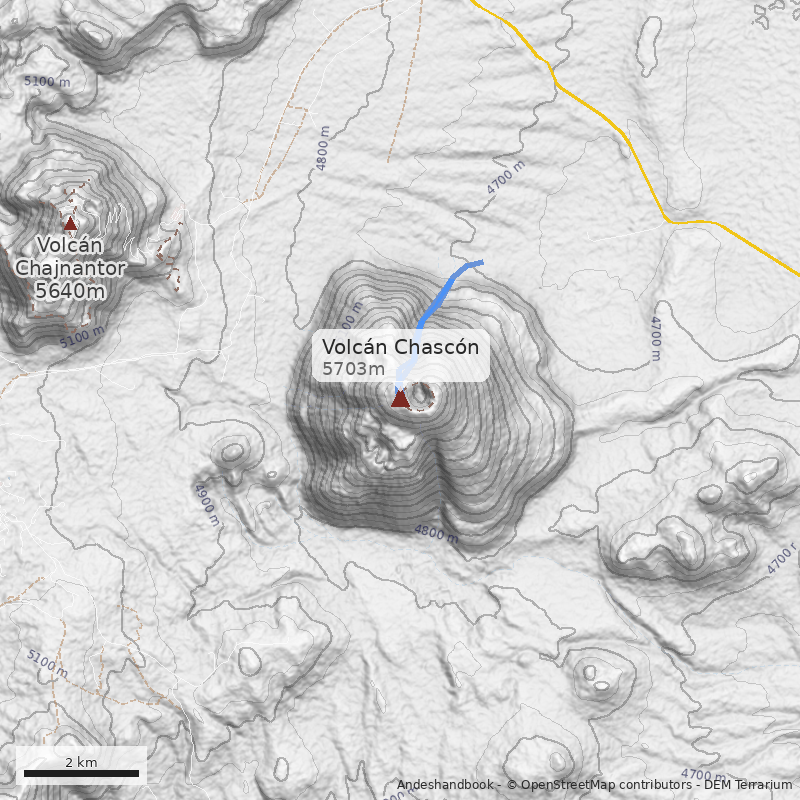 Mapa Volcán Chascón 