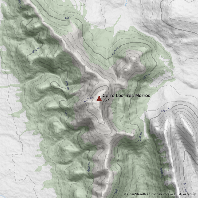 Mapa Cerro Los Tres Morros 