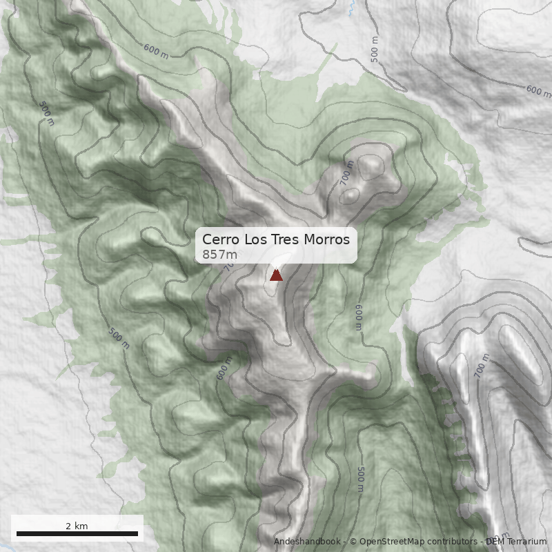 Mapa Cerro Los Tres Morros 