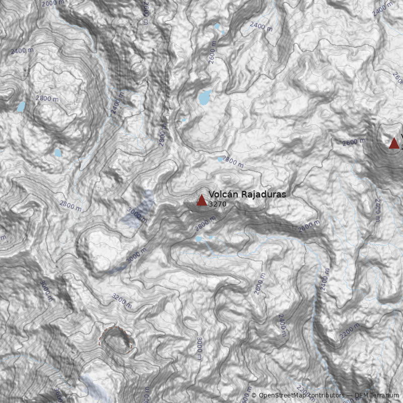 Mapa Volcán Rajaduras