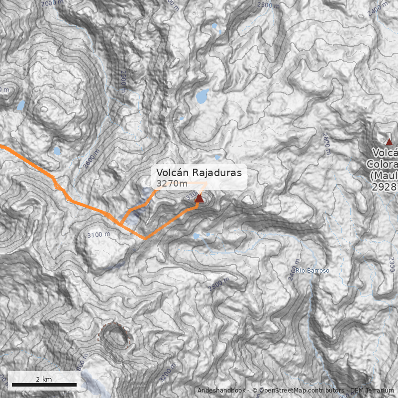 Mapa Volcán Rajaduras
