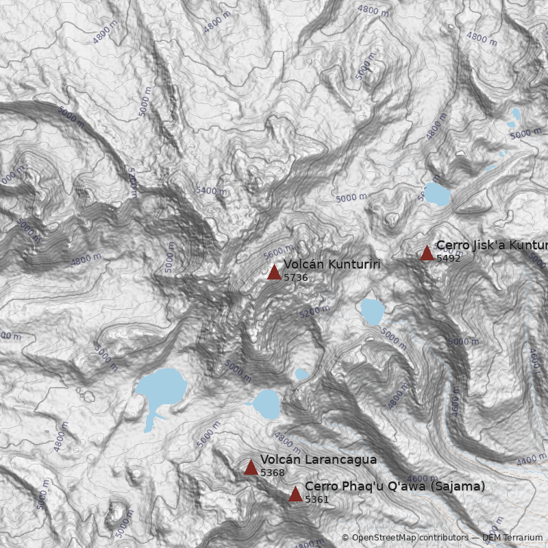 Mapa Volcán Kunturiri