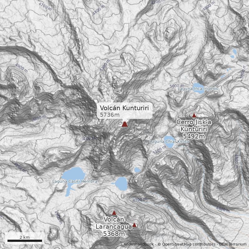 Mapa Volcán Kunturiri