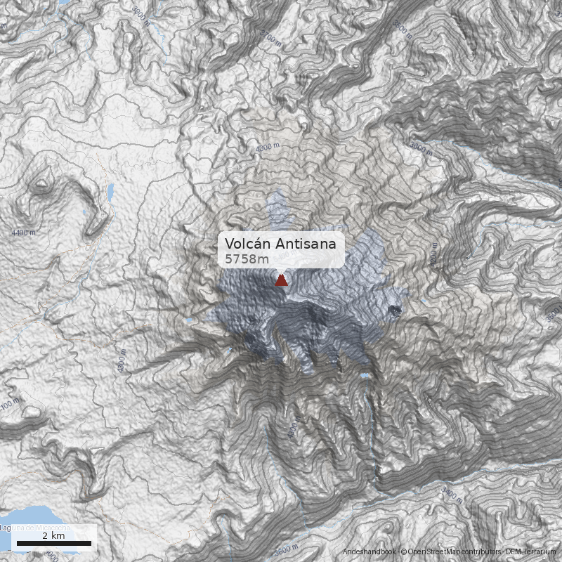 Mapa Volcán Antisana