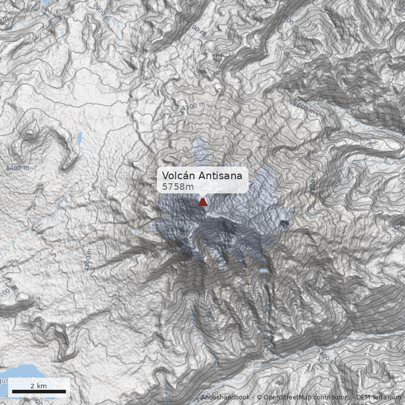 Mapa Volcán Antisana