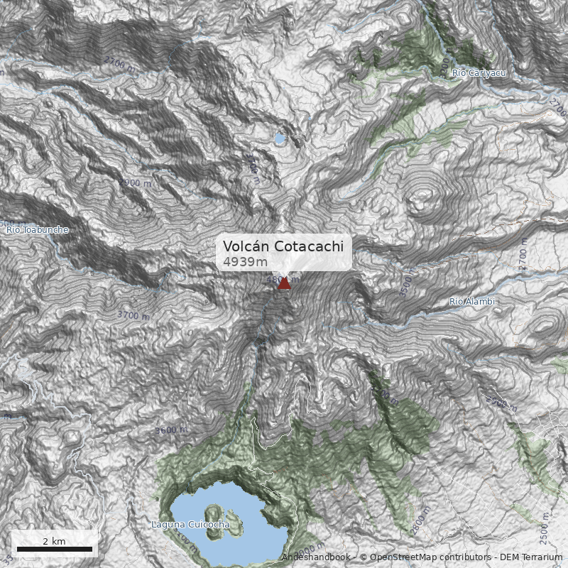 Mapa Volcán Cotacachi