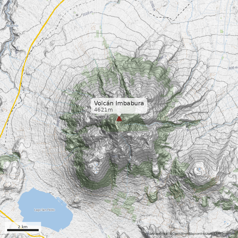 Mapa Volcán Imbabura