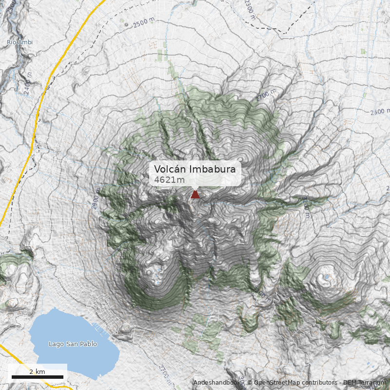 Mapa Volcán Imbabura