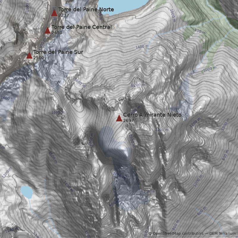 Mapa Cerro Almirante Nieto