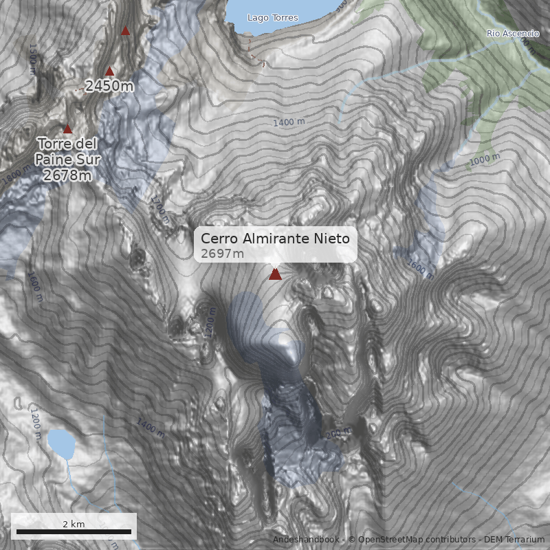 Mapa Cerro Almirante Nieto