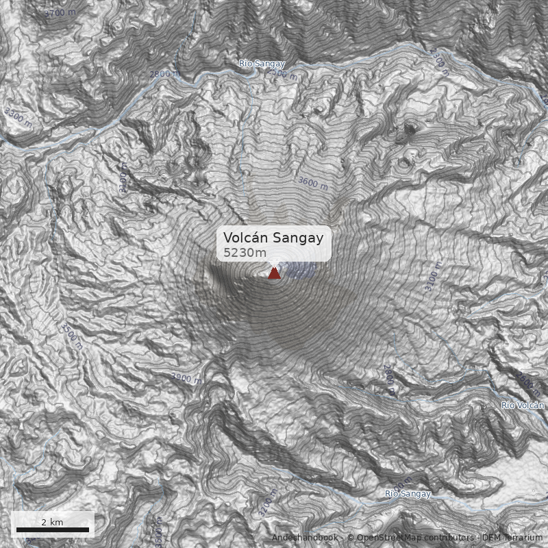 Mapa Volcán Sangay