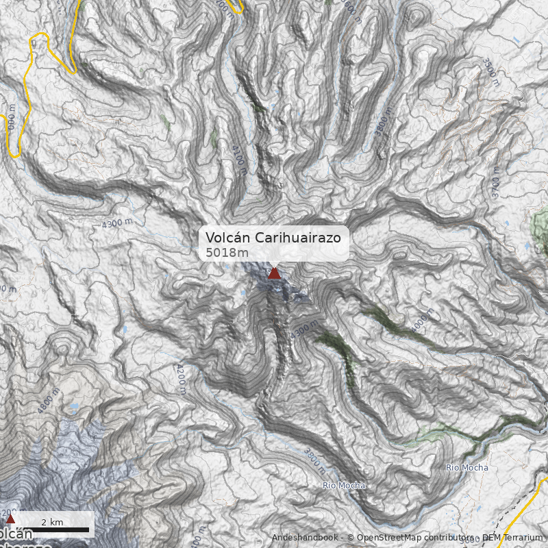 Mapa Volcán Carihuairazo