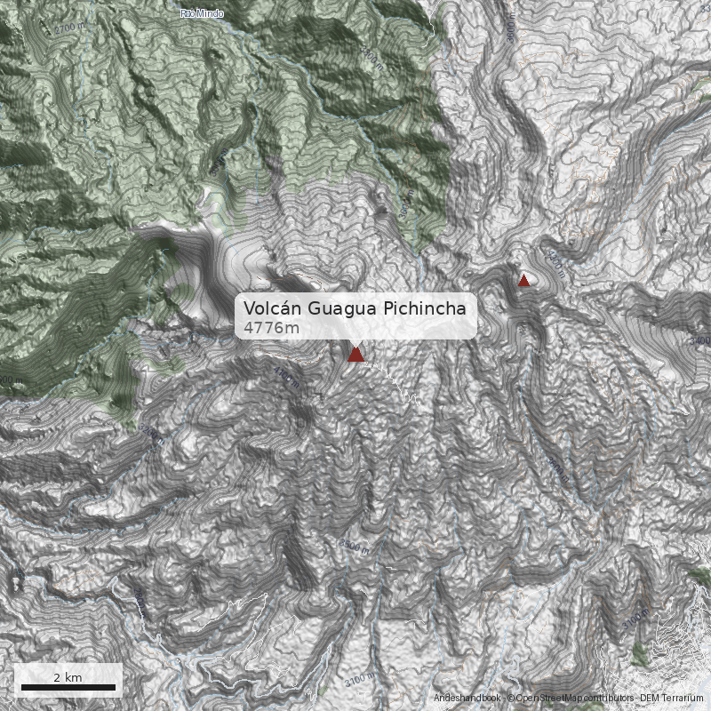 Mapa Volcán Guagua Pichincha