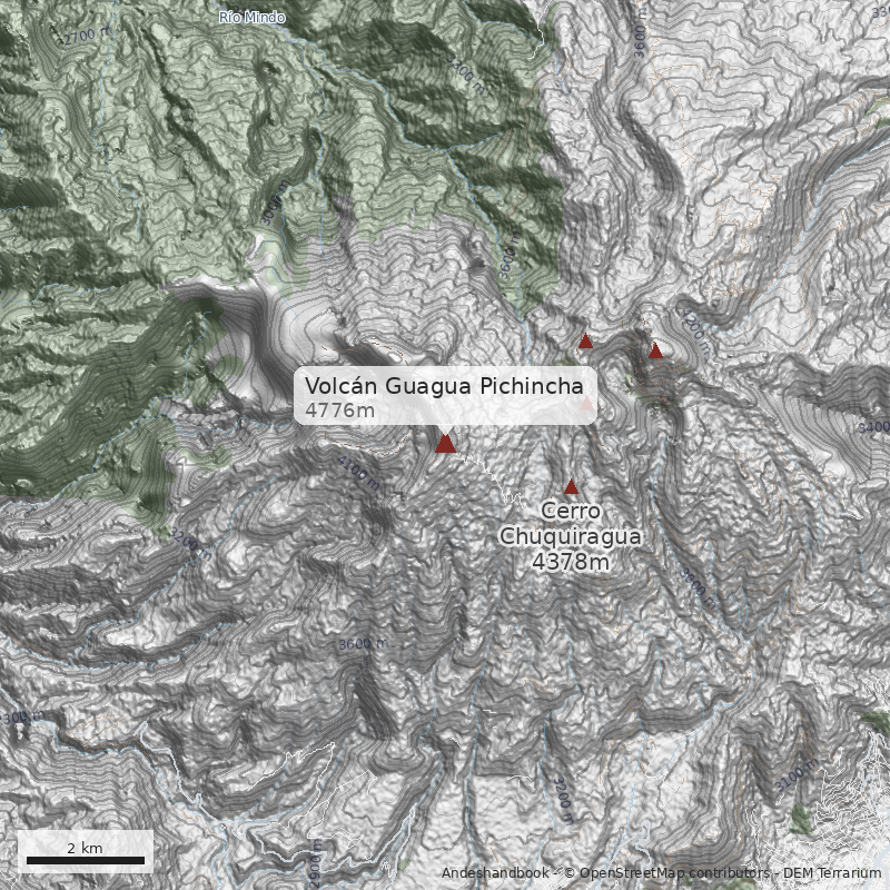 Mapa Volcán Guagua Pichincha