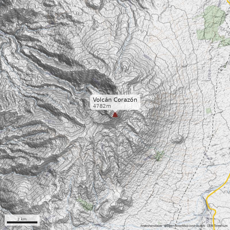 Mapa Volcán Corazón
