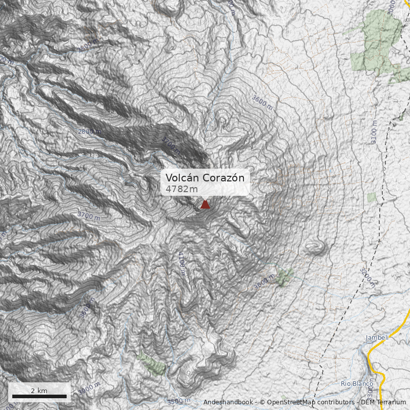 Mapa Volcán Corazón