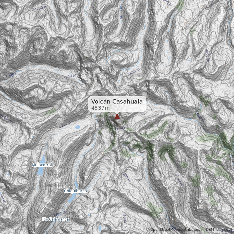 Mapa Volcán Casahuala