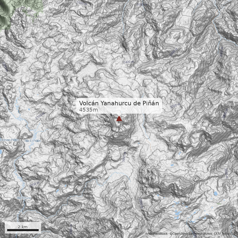Mapa Volcán Yanahurcu de Piñán