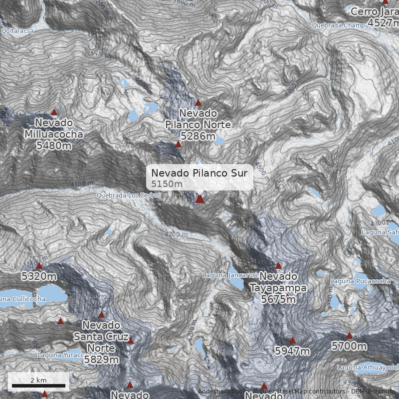 Mapa Nevado Pilanco Sur