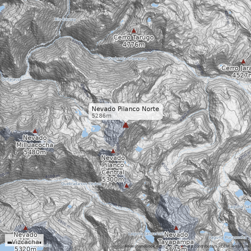 Mapa Nevado Pilanco Norte