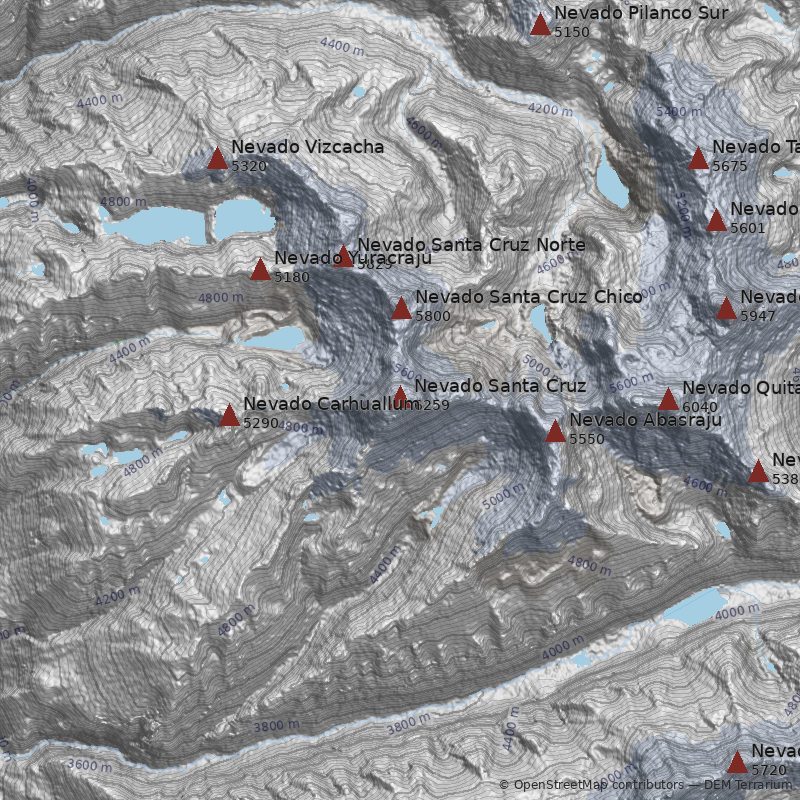 Mapa Nevado Santa Cruz