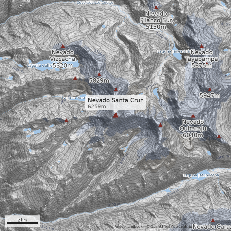 Mapa Nevado Santa Cruz