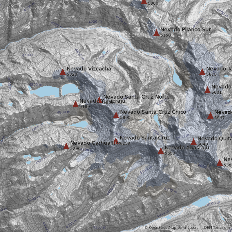 Mapa Nevado Santa Cruz Chico