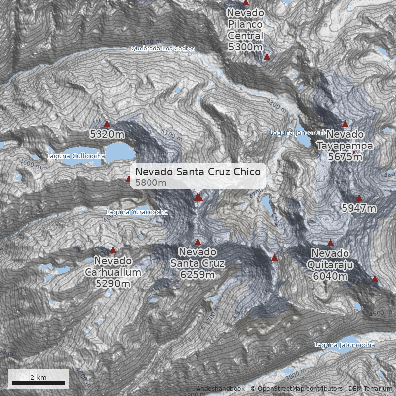 Mapa Nevado Santa Cruz Chico