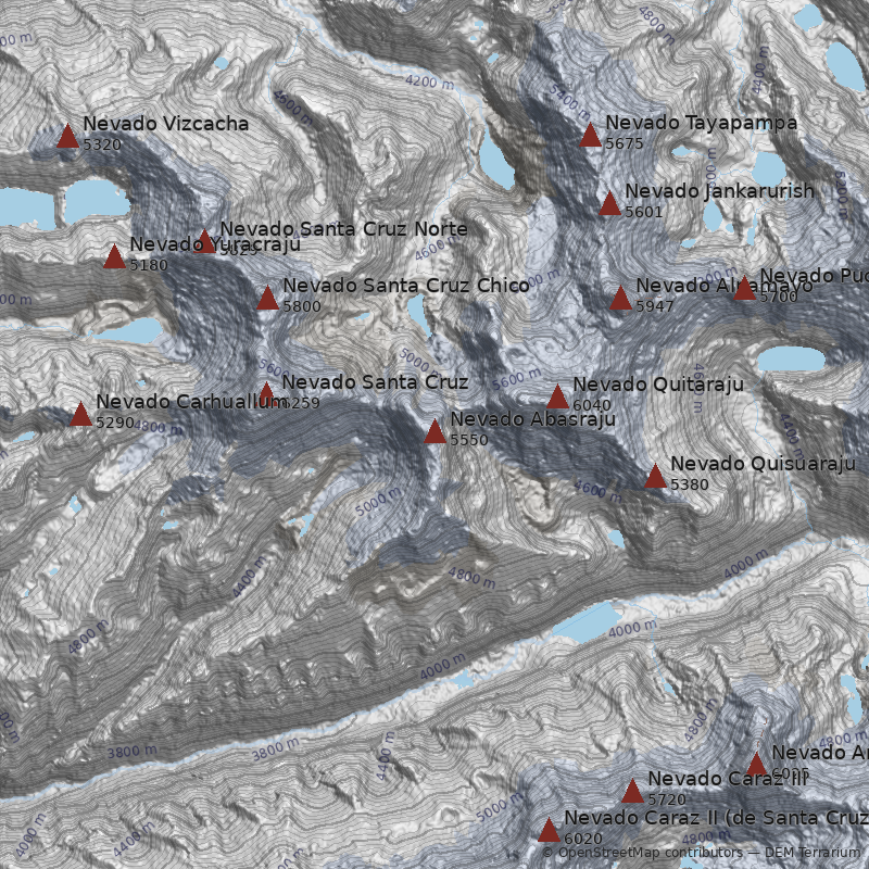 Mapa Nevado Abasraju