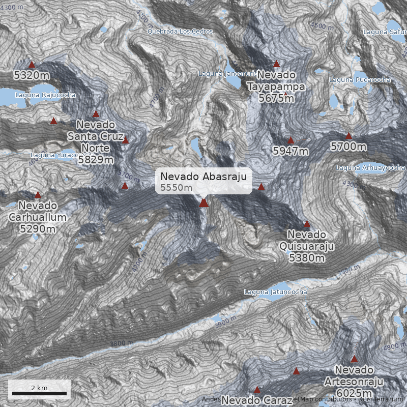 Mapa Nevado Abasraju