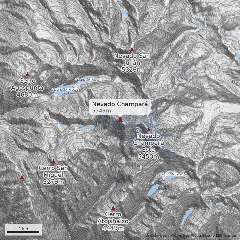 Mapa Nevado Champará