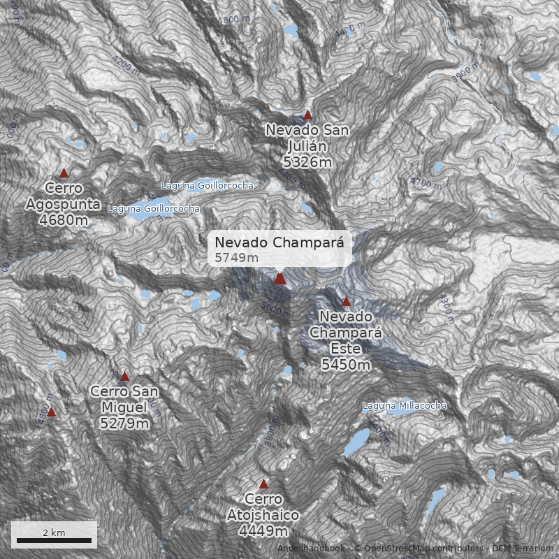 Mapa Nevado Champará