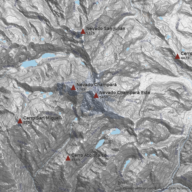 Mapa Nevado Champará Este