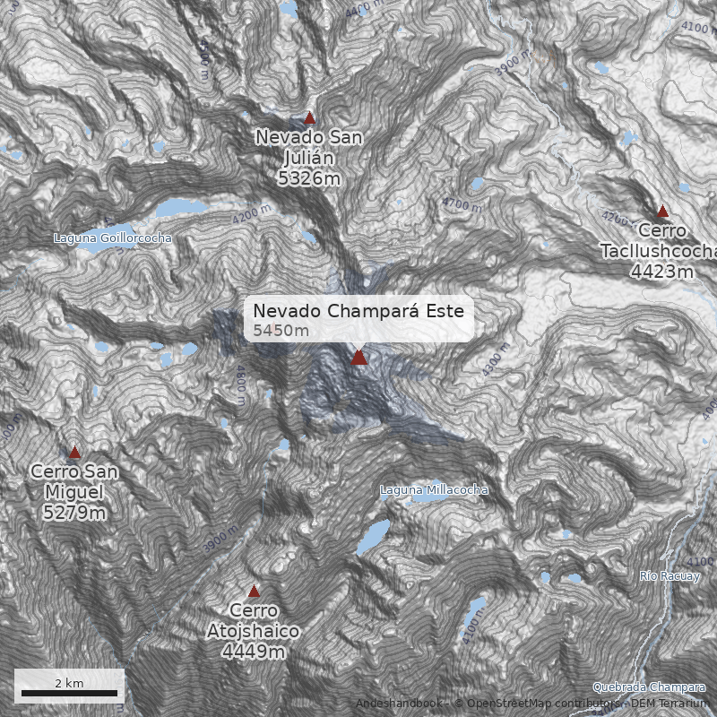 Mapa Nevado Champará Este